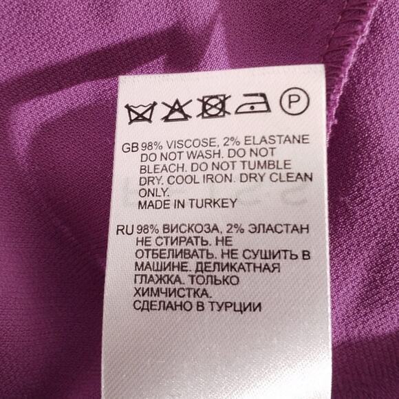 Reiss Long Sleeve Belted Midi Dress | Purple | Size 10 | NWT - Picture 7 of 7